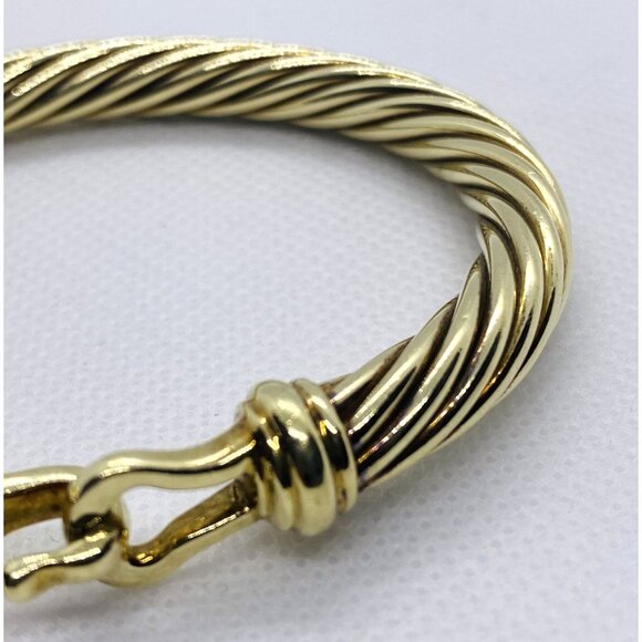David Yurman Gold Cable Hook Bracelet 14K Gold 25.6g 5.5cm - Picture 4 of 12